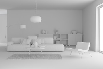 model of modern interior design living room