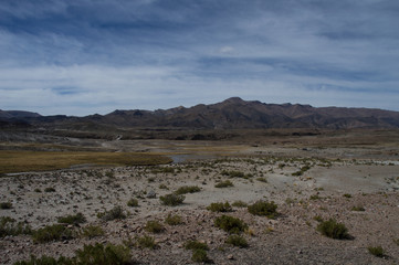 landscape with mountains of the andes mountain range