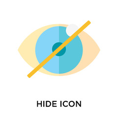 Hide icon vector sign and symbol isolated on white background, Hide logo concept