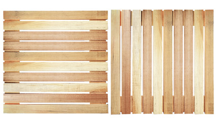 Obraz premium wood pallet on white background in top view