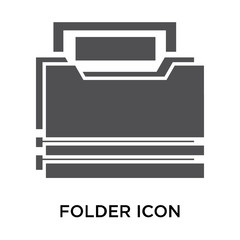 Folder icon vector sign and symbol isolated on white background, Folder logo concept
