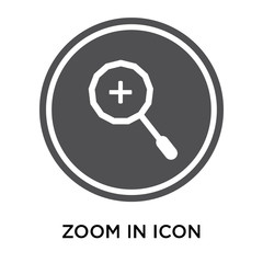 Zoom in icon vector sign and symbol isolated on white background, Zoom in logo concept