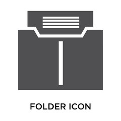 Folder icon vector sign and symbol isolated on white background, Folder logo concept