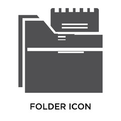 Folder icon vector sign and symbol isolated on white background, Folder logo concept