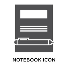 Notebook icon vector sign and symbol isolated on white background, Notebook logo concept