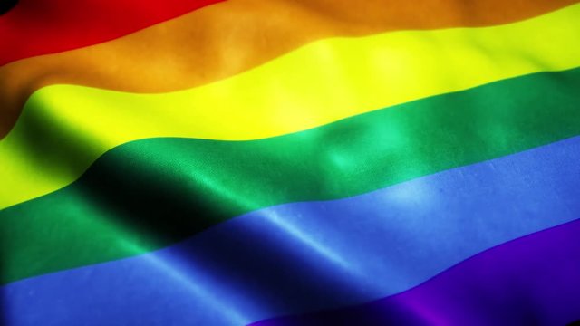 Waving LGBT Rainbow Flag