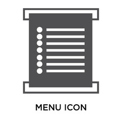 Menu icon vector sign and symbol isolated on white background, Menu logo concept