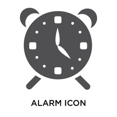 Alarm icon vector sign and symbol isolated on white background, Alarm logo concept
