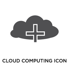 Cloud computing icon vector sign and symbol isolated on white background, Cloud computing logo concept