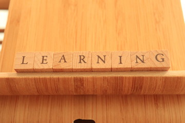 TOKYO, JAPAN. 2018 July 20th. Wooden Block Text of Learning