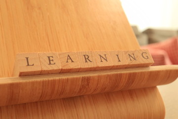 TOKYO, JAPAN. 2018 July 20th. Wooden Block Text of Learning