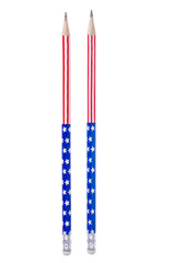 School pencils with American symbols