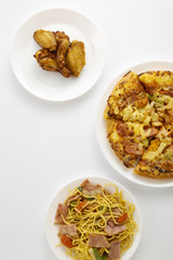 Pizza Spaghetti  Chicken Barbecue