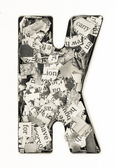 capital letter made from newspaper