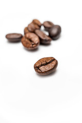 coffee beans, roasted coffee isolated on white background