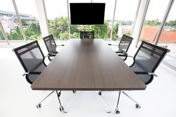 Fototapeta premium Group of chaira around table in meeting room