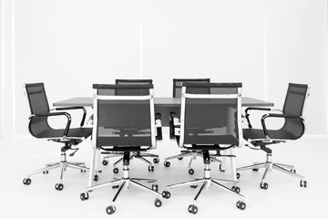 Obraz premium Group of chaira around table in meeting room