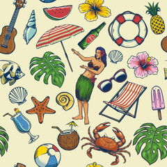 seamless colorful summer pattern