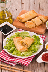Spring rolls.