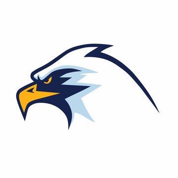  Furious Eagle Head Mascot Sports Team Logo Template