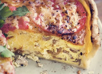 Mushroom quiche food photgraphy recipe idea
