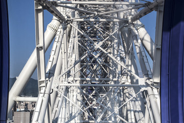 View inside Ferris Wheel. ferry wheel structure