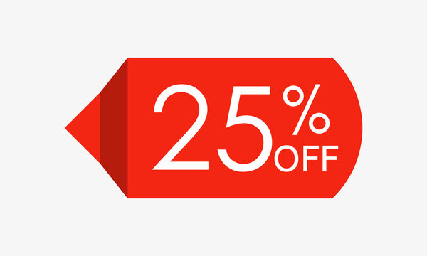25 percent off. Sale and discount price tag, icon or sticker. Vector  illustration. vector de Stock | Adobe Stock