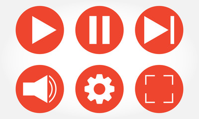 Media player buttons for social media. Play icon. Vector illustration.