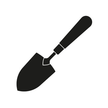 Garden Trowel Spade Or Shovel Icon. Gardening Tool. Vector Illustration.