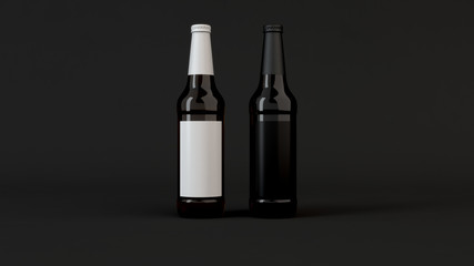 Mock up of two beer bottles with blank labels