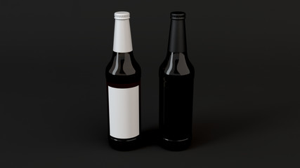 Mock up of two beer bottles with blank labels