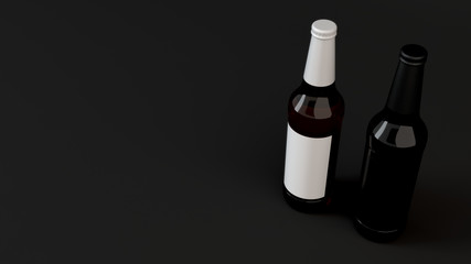 Mock up of two beer bottles with blank labels