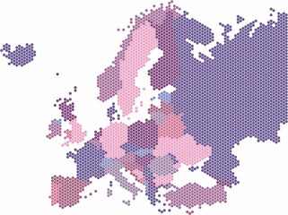 Naklejka premium Geometry circle form of Europe map on white background. Vector illustration.