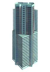 3D illustration skyscraper building isolated on white background