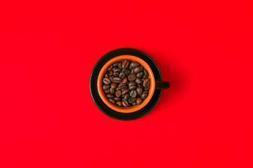 Coffee concept on bright pastel background