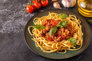 Italian pasta bolognese.