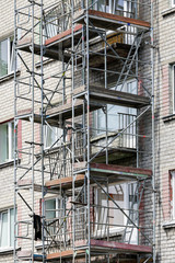 scaffolding, instalatrion of the thermal insulation
