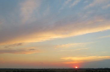 Obraz premium Piękny widok na zachód słońca