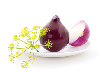 Purple onion and dill.
