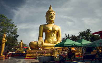 Big Buddha statue in Pattaya. Sightseeing in Thailand.