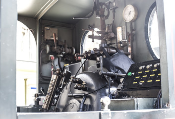 part of locomotive. old train