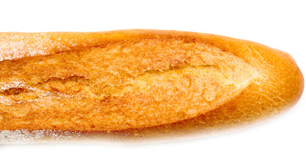 Fresh wheat bread on white background