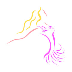 Beautiful slender girl, magic dance, feelings and movement