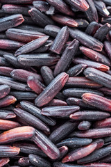 raw organic Thailand riceberry rice texture background