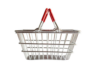 Empty shopping basket isolated on white background