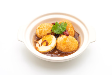 Fried Boiled Egg with Tamarind Sauce