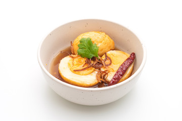 Fried Boiled Egg with Tamarind Sauce