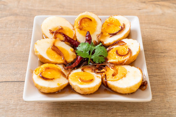 Fried Boiled Egg with Tamarind Sauce