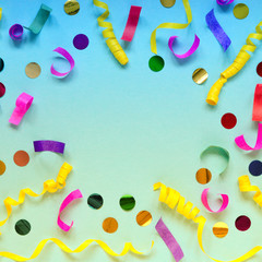 Carnival festive decoration on blue background