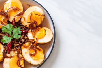 Fried Boiled Egg with Tamarind Sauce